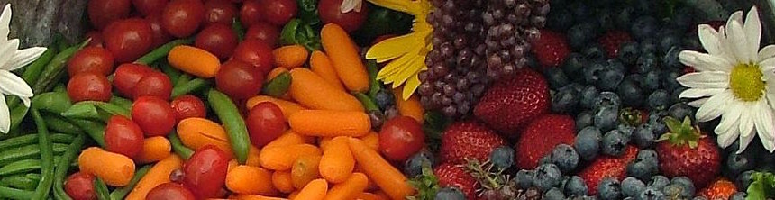 Photograph of fruit and vegetables wedding banquet