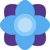 Simple icon depicting a blue flower.