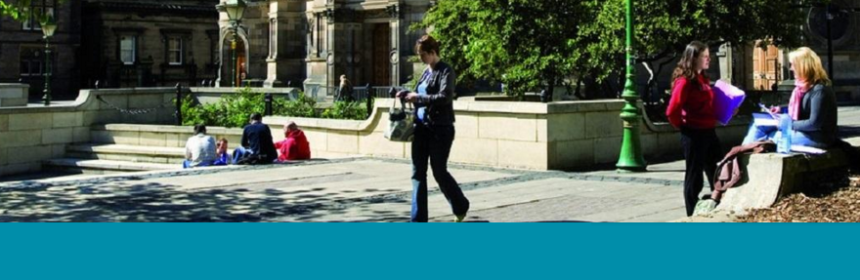 Students walking in courtyard