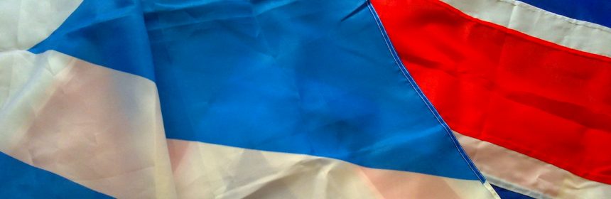 Scottish and British flags