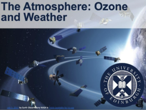 Image of Satellites orbiting earth with The University of Edinburgh Logo