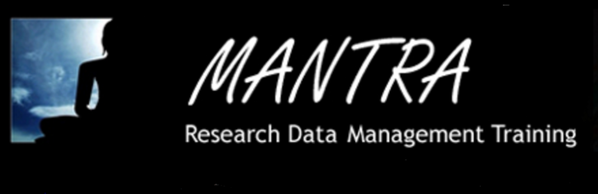 Logo reads: Mantra Research Data Management Training