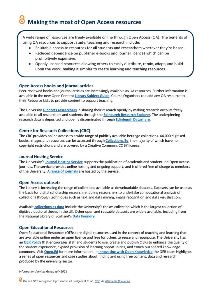 Image of Making the most of Open Access PDF document 
