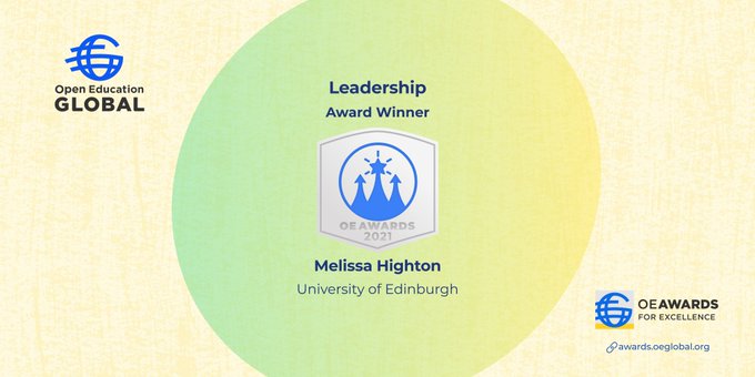 Leadership award winner Melissa Highton University of Edinburgh