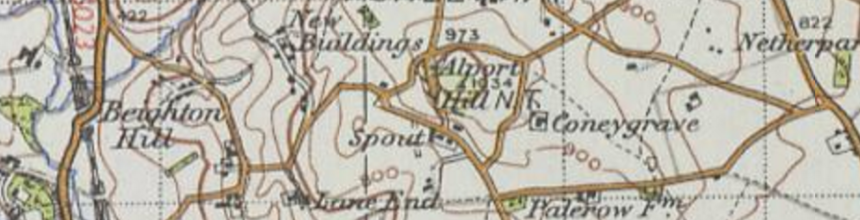 Ordnance survey map from the 20th century of ashleyhay derbyshire
