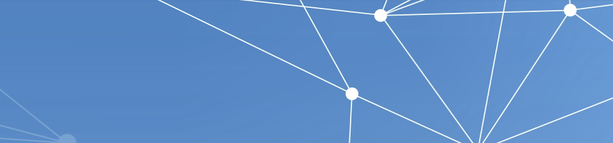 blue background with white lines connected by white dots.