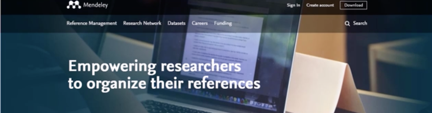 Mendeley website screencap