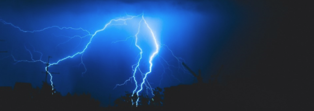 lightning strike on trees