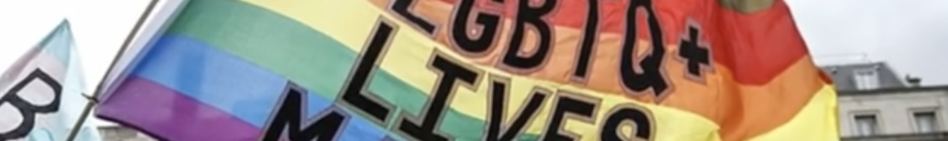 Flag with text Black LGBTQ+ Lives Matter